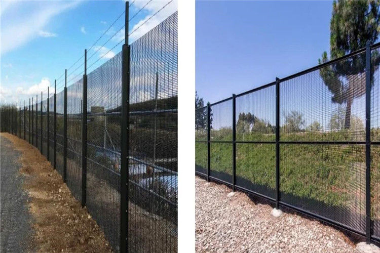Green Galvanized 358 Anti Climb ClearVu Invisible Wall Fence Panels Powder Coated