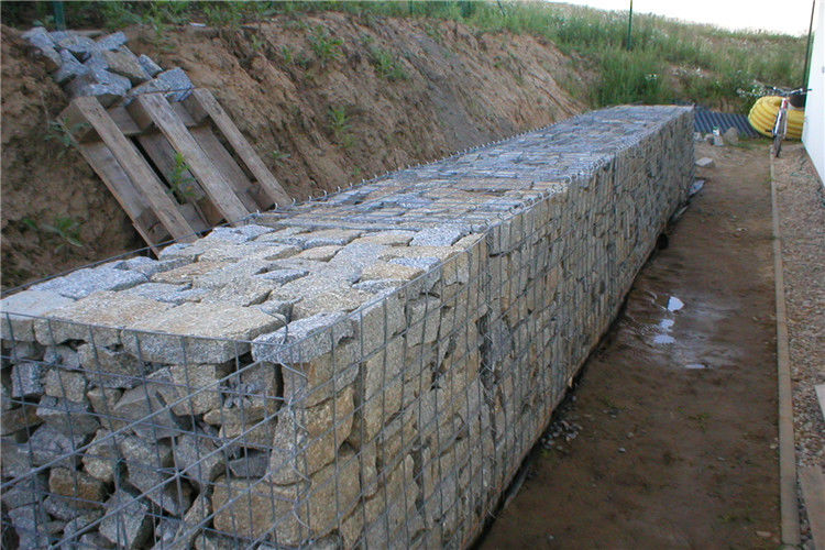 Oxidation Resistance Welded Gabion Box Wire Cages For Rock Retaining Walls